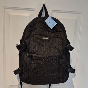 Black Leisure Lightweight Quilted Men's Backpack. NWT